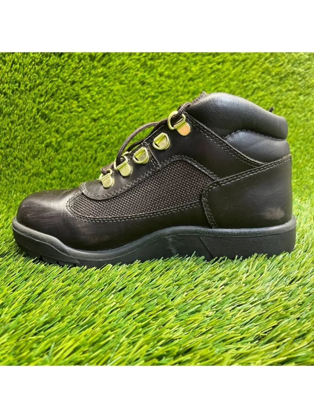 Timberland Field Boys Size 4.5Y Brown Outdoor Waterproof Leather Lace Up Boots